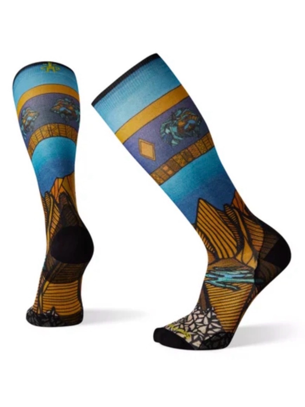 Smartwool Performance Ski Zero Cushion Knee High Socks Mountain Escape Print L